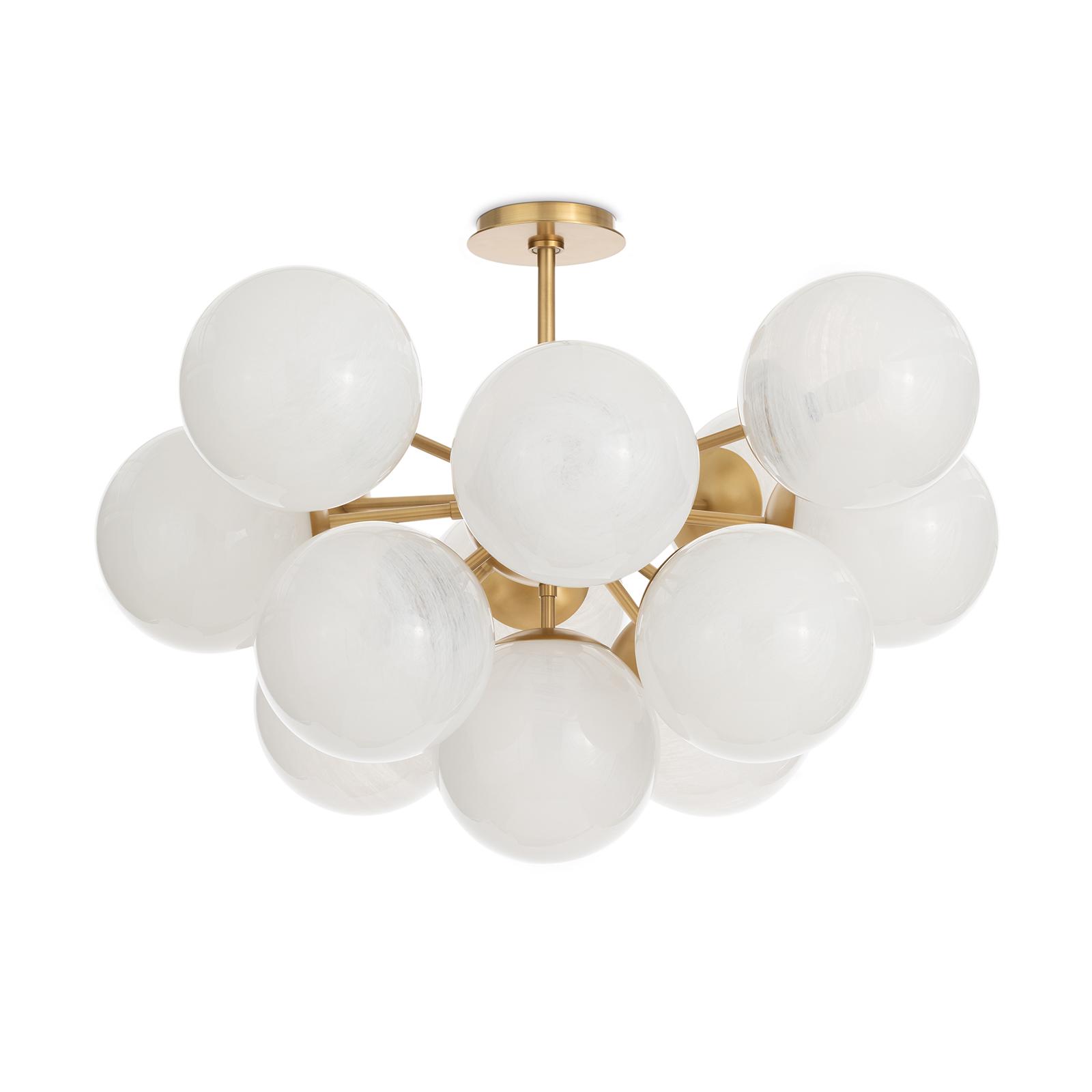 Norganic Bright５点 Shine Flush Mount (Natural Brass with Swirl Glass) | Regina Andrew